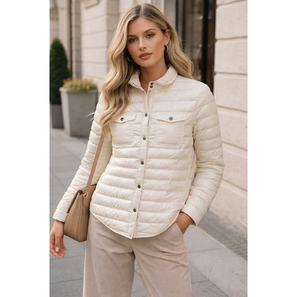 Cotes Of London The Harrow Royale | Down Shirt | Ivory L Quilted Winter